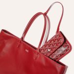 Goyard Goyardine Red Anjou PM Reversible Tote Bag Palladium Hardware - Image 3
